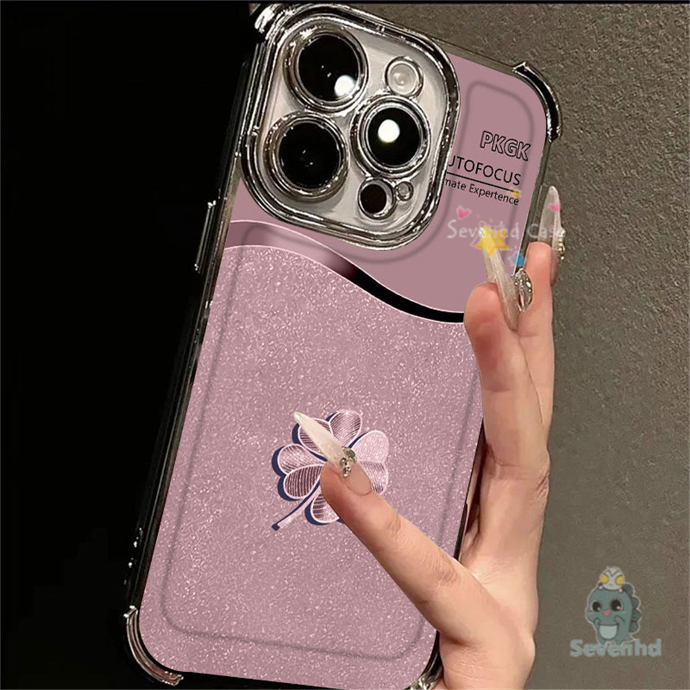 กุหลาบโชคสี่หญ้าดอกไม้ปลอกสําหรับ ไอโฟน 11 16 15 14 13 12 มือโปร สูงสุด เอ็กซ์อาร์ X XS 8 7 6 บวก กราฟฟิตีดอกไม้กรณีสี่มุมถุงลมนิรภัยล้างโทรศัพท์มือถือกรณีกันกระแทกฝา - รูปที่ 3