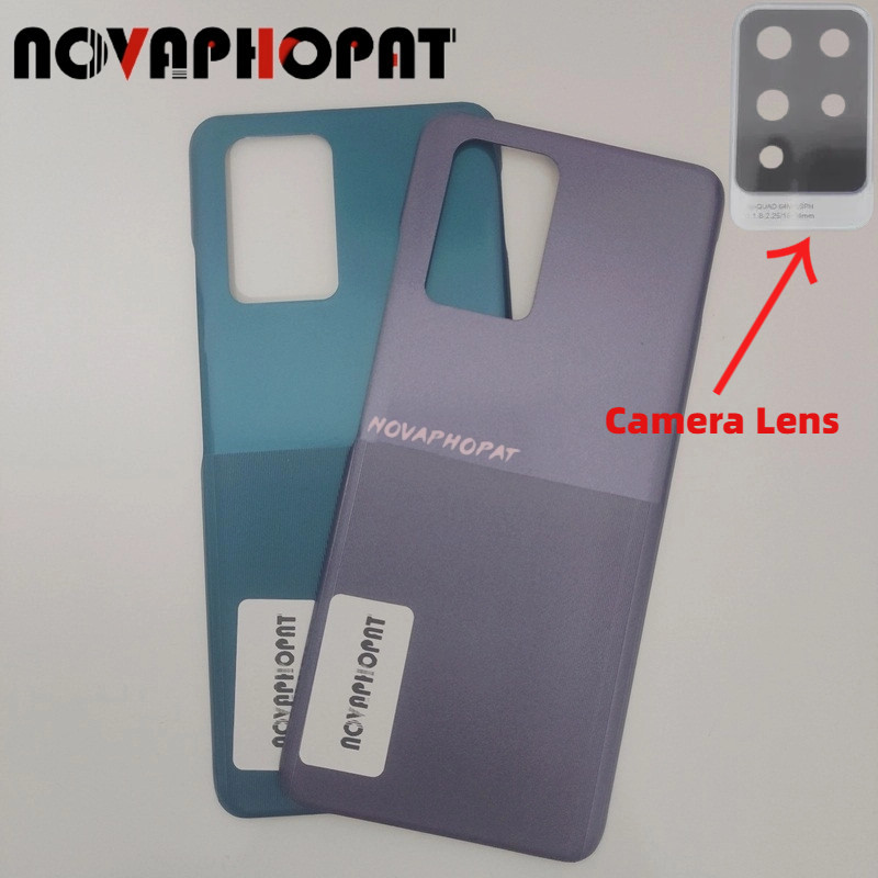 Novapat สําหรับ Infinix Note 10 Pro X695 แบตเตอรี่ฝาครอบประตูด้านหลังกรณีด้านหลังฝาครอบเลนส์กล้องกรอบ
