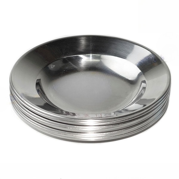 จานสแตนเลส 8 นิ้ว / 9 นิ้ว (ราคาต่อ 1 ใบ) จานก้นลึก ตกไม่แตก จานกินข้าวในโรงอาหาร งานหนาไม่มีสนิมเกรด304 stainless plate