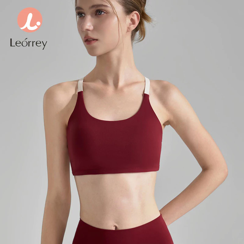 Leorrey เสื้อครอปวิ่งฟิตเนส ยืดหยุ่นสูง มีแผ่นรอง thumbnail 7