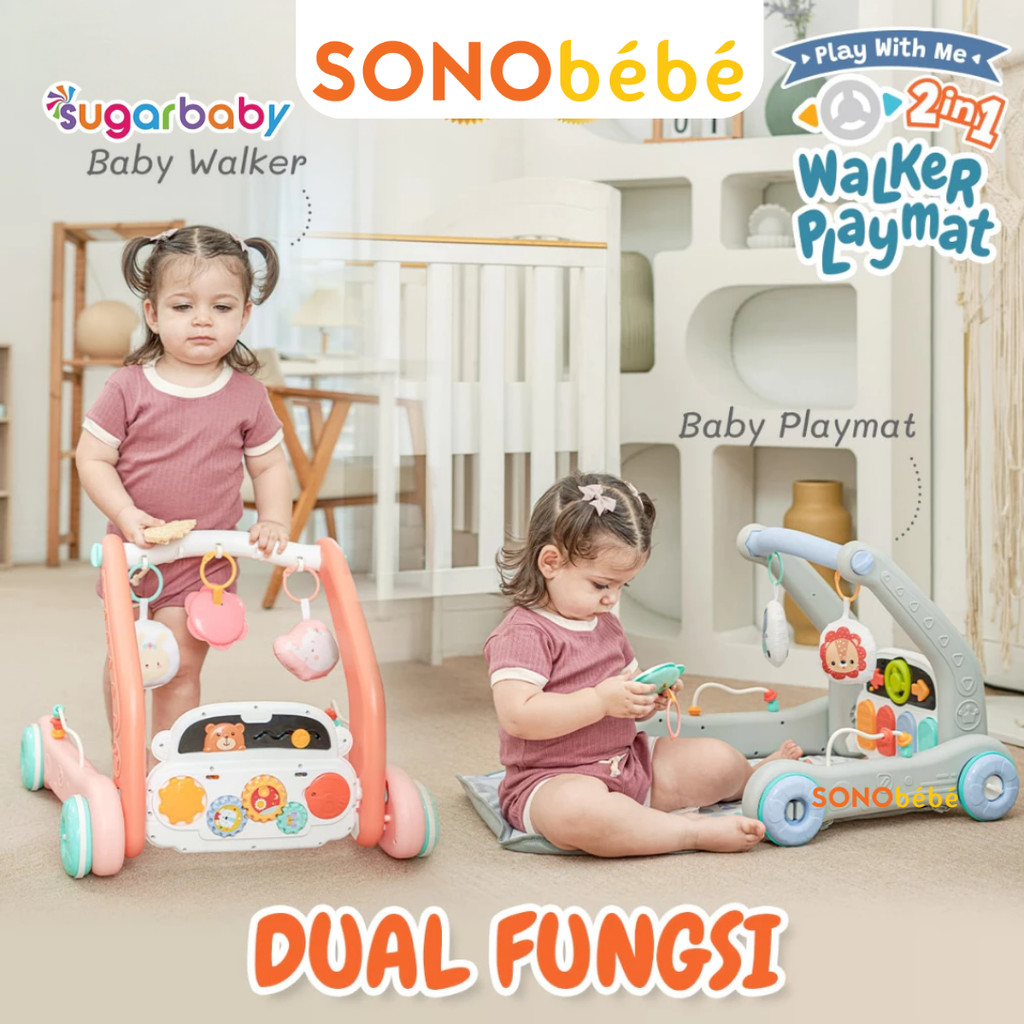 Sugar Baby Play with Me 2in1 Baby Walker & Playmat/Push Walker/อุปกรณ์ช่วยเดินสําหรับเด็ก