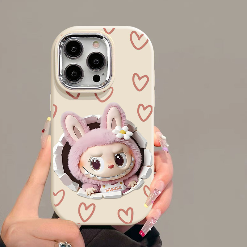 การ์ตูนสีชมพู Labubu สําหรับ OPPO A37 A3X A3 A40 A60 A54 A57 A57E A57S A77 A59 A7 A5S A12 A12 A12S A