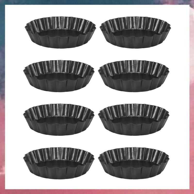 8 ชิ้น 4 นิ้ว Mini Tart Pan,Non-Stick Quiche Pan,Tart Pan ที่ถอดออกได้ด้านล่าง,สําหรับพาย,Quiche Bak