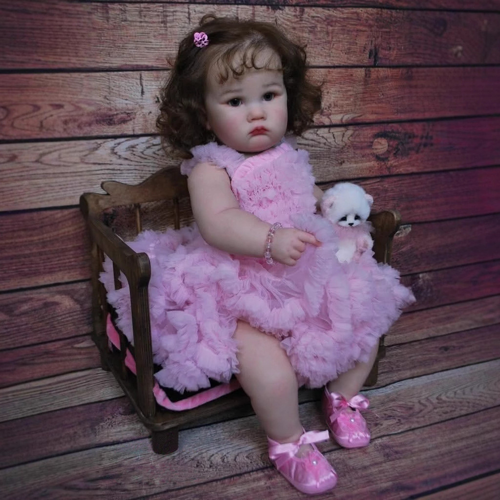 60เซนติเมตรชุดสีชมพูชาร์ล็อตจําลองสาวทารกเกิดใหม่ตุ๊กตากาวนุ่มประกอบเจ้าหญิงตุ๊กตากึ่งไวนิลผ่อนคลายนอนสาวของเล่นของขวัญวันเกิดน่ารักกาวนุ่มประกอบของเล่น3งผิวหลอดเลือดดําที่มองเห็นได้ตุ๊กตาบาร์บี้เล่นบ้านของเล่น