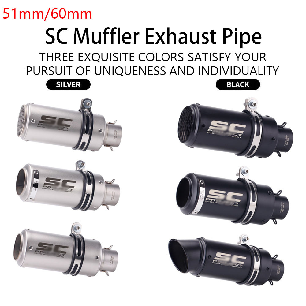 สําหรับ Kawasaki Z900 Z800 Er6n Sv650 R1 R3 MT03 รถจักรยานยนต์ท่อไอเสียสากลพร้อม Db Killer 51 มม./60