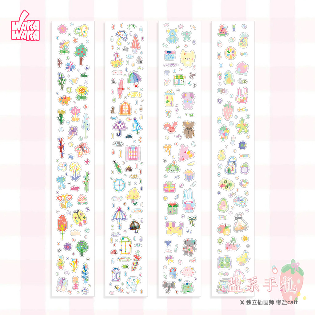 WaKaWaKa 2M สติกเกอร์ม้วน Kawaii Scrapbooking Journaling วัสดุสติกเกอร์ diy