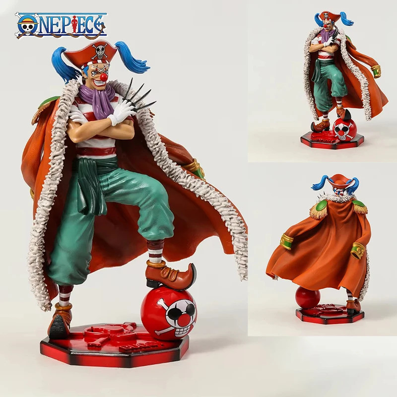 One Piece Clown Buggy Anime Figure Four Emperors Figures 26cm PVC Statue Model Collection Desktop Or