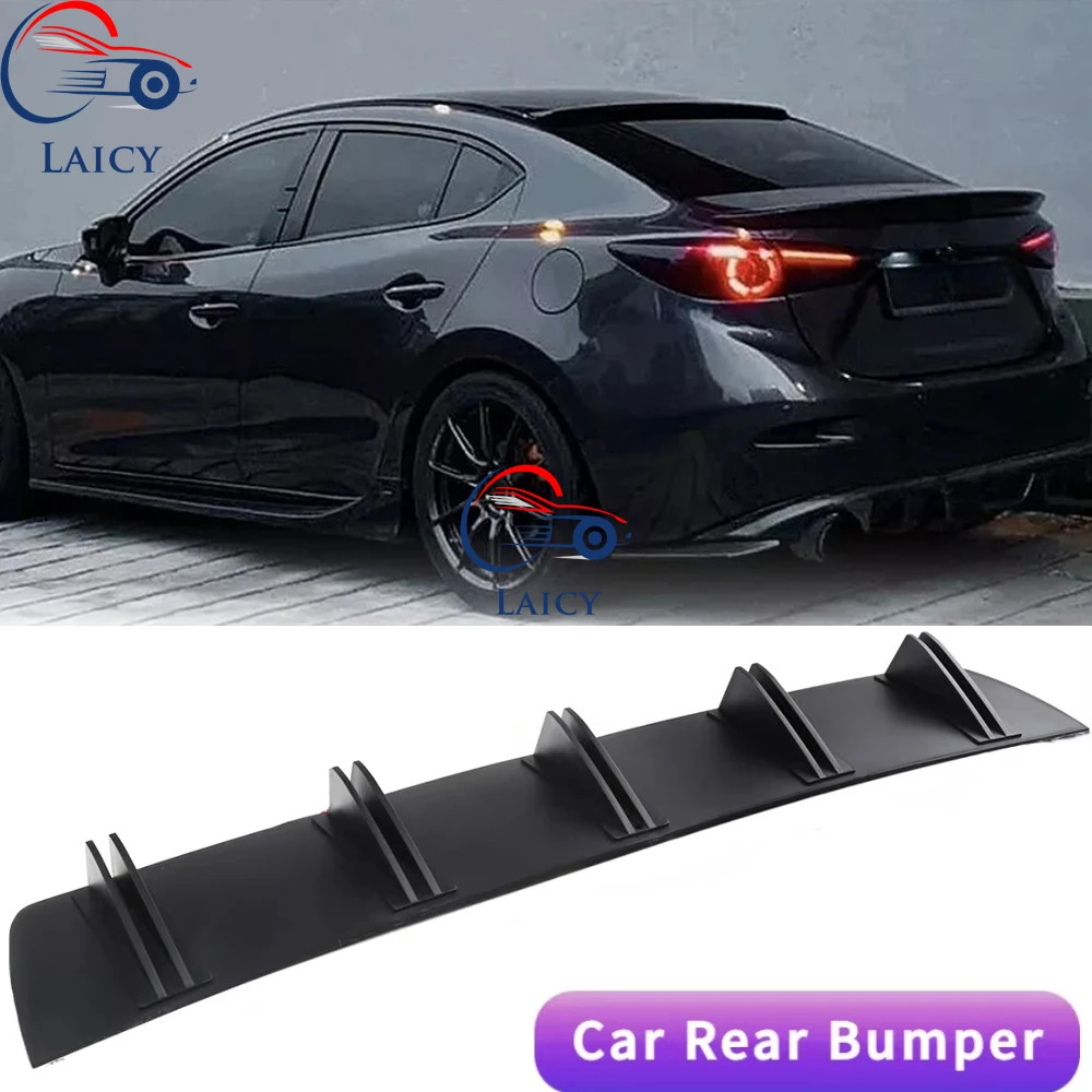 LAICY สําหรับ Mazda 3 5 6 CX-3 CX-5 รถด้านหลัง Diffuser Shark Fins กันชน Splitter คางสปอยเลอร์ Lip สีดํา Shunt ด้านหลังกันชน Lip