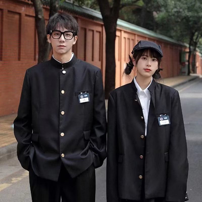 💥 Zhongshan เสื้อแจ็กเก็ตสูท คอปกตั้ง สไตล์ญี่ปุ่น