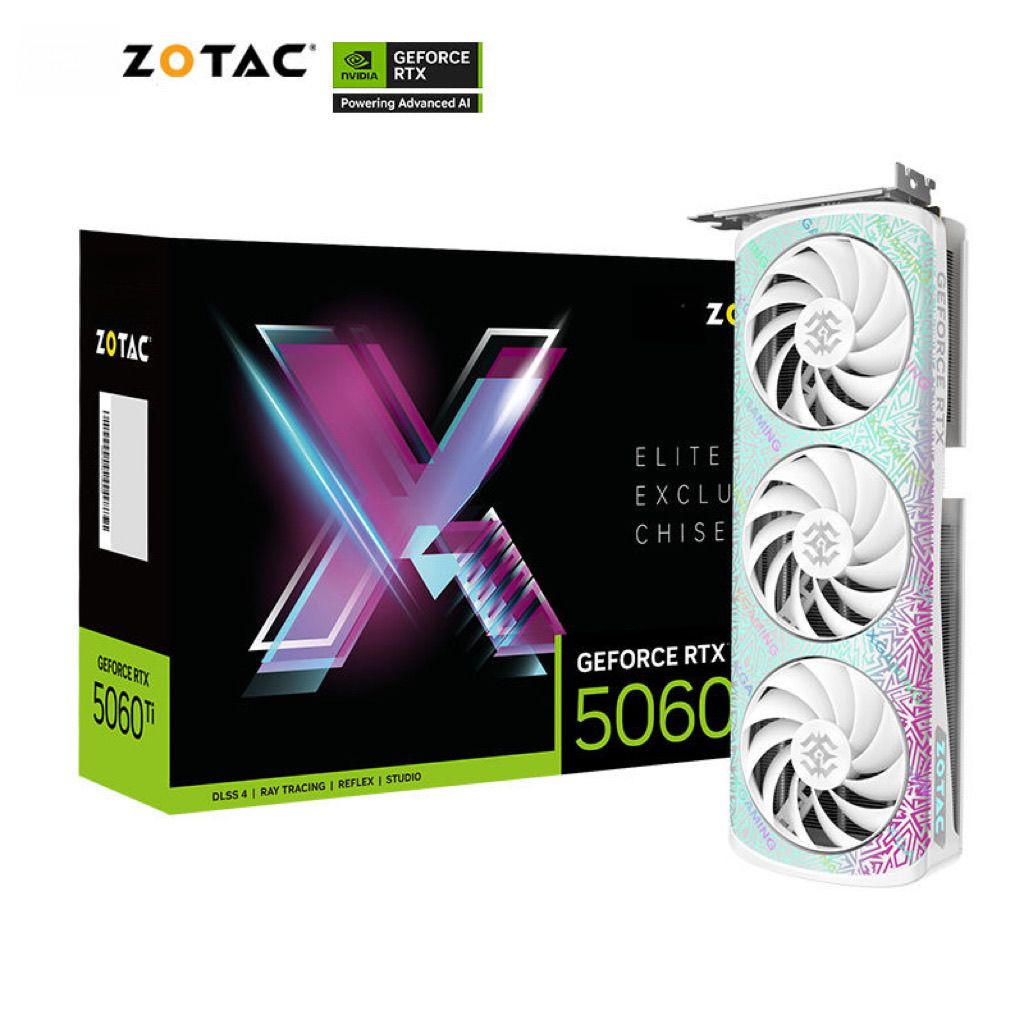 แบรนด์ใหม่ ZOTAC RTX 5060 Ti / 5060 XG / สีขาวพระจันทร์ / ท้องฟ้าเต็มไปด้วยดาว / คืนเต็มไปด้วยดาว OC