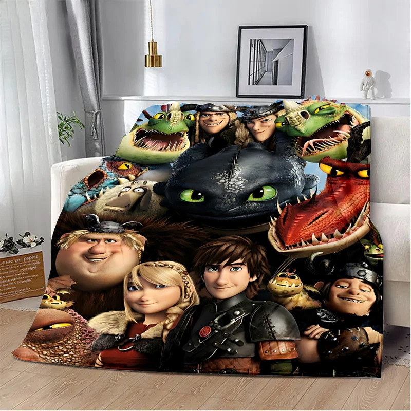 ผ้าห่มพิมพ์ลาย Train The Dragons ผ้าห่มปิกนิก ผ้าห่มอุ่น ผ้าห่มนุ่มสบาย สำหรับใช้ในบ้าน ท่องเที่ยว ของขวัญวันเกิด