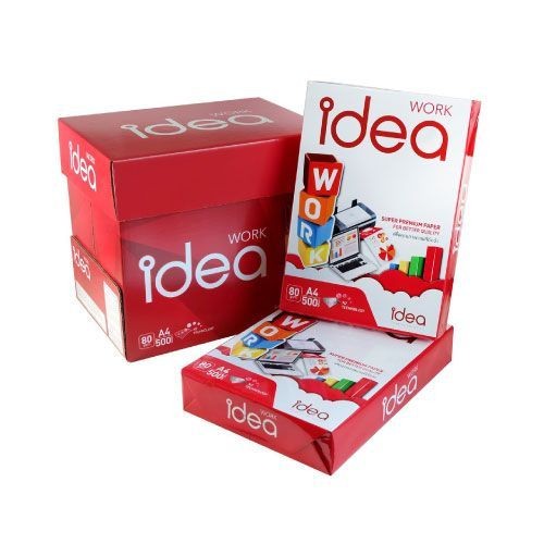 กระดาษถ่ายเอกสาร A4 80 แกรม 500 แผ่น (Idea Work) 1 ลัง 5 รีม