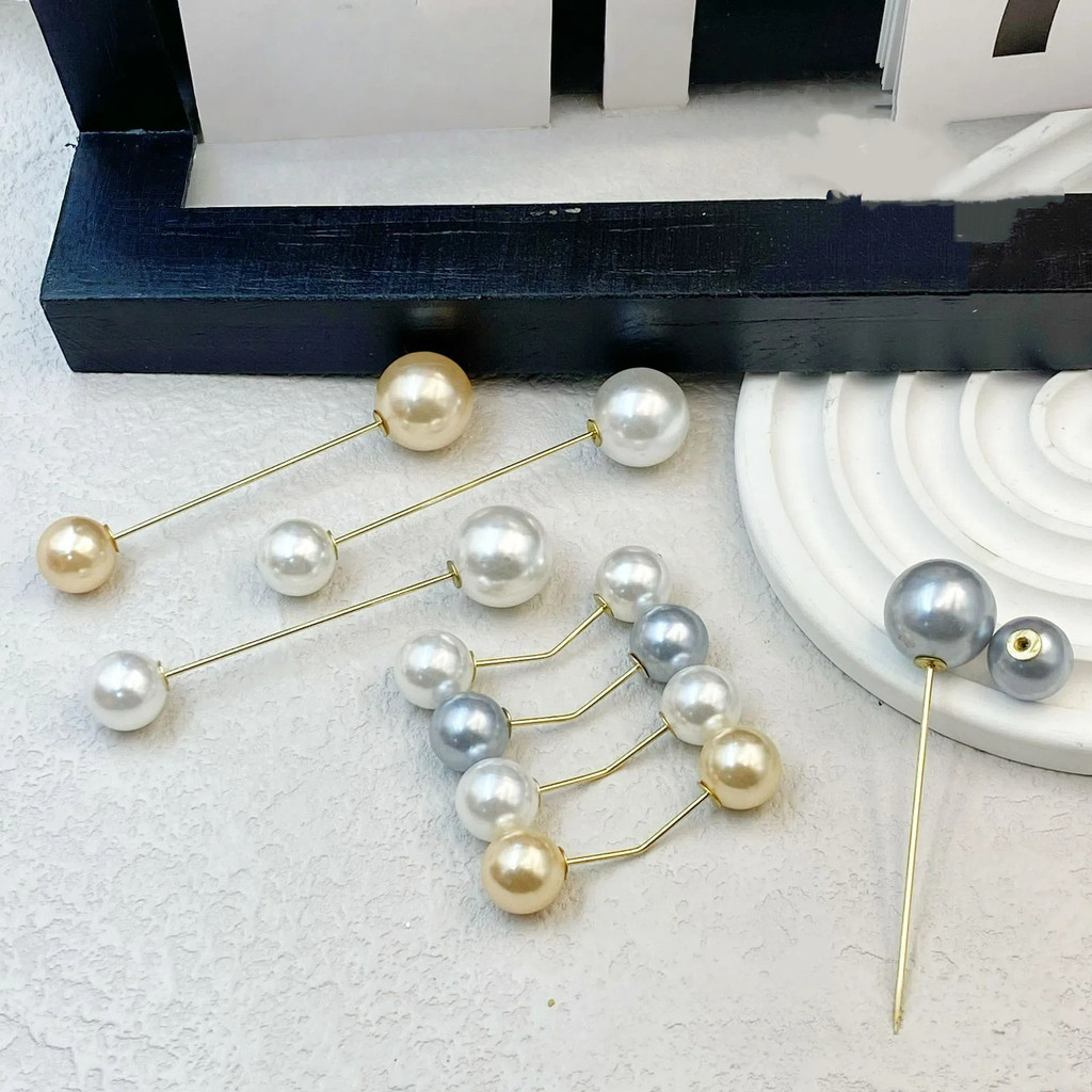 Simple Pin Pearl Buckle คงที่ที่มองไม่เห็น Anti-glow เข็มกลัดแฟชั่น Pearl Buckle
