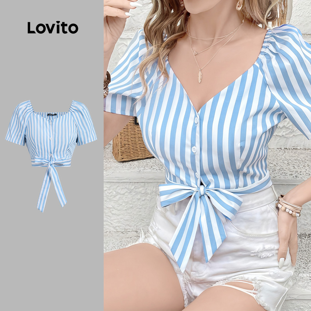 เสื้อเชิ้ตผูกเชือกด้านหน้า BLB134P1D056