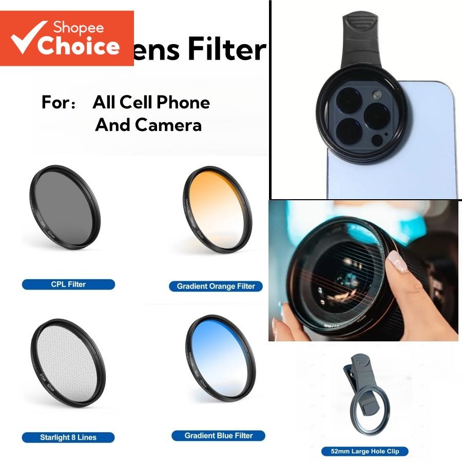 Ultra-Thin 52 มม.CPL Filter กล้อง UV เลนส์กรองและ 8-Line Starlight Effect Filter สําหรับ Moblie โทรศัพท์, Nikon, Canon, Sony, Pacasonic, Fuji Pentax Olympus และกล้องอื่นๆ L