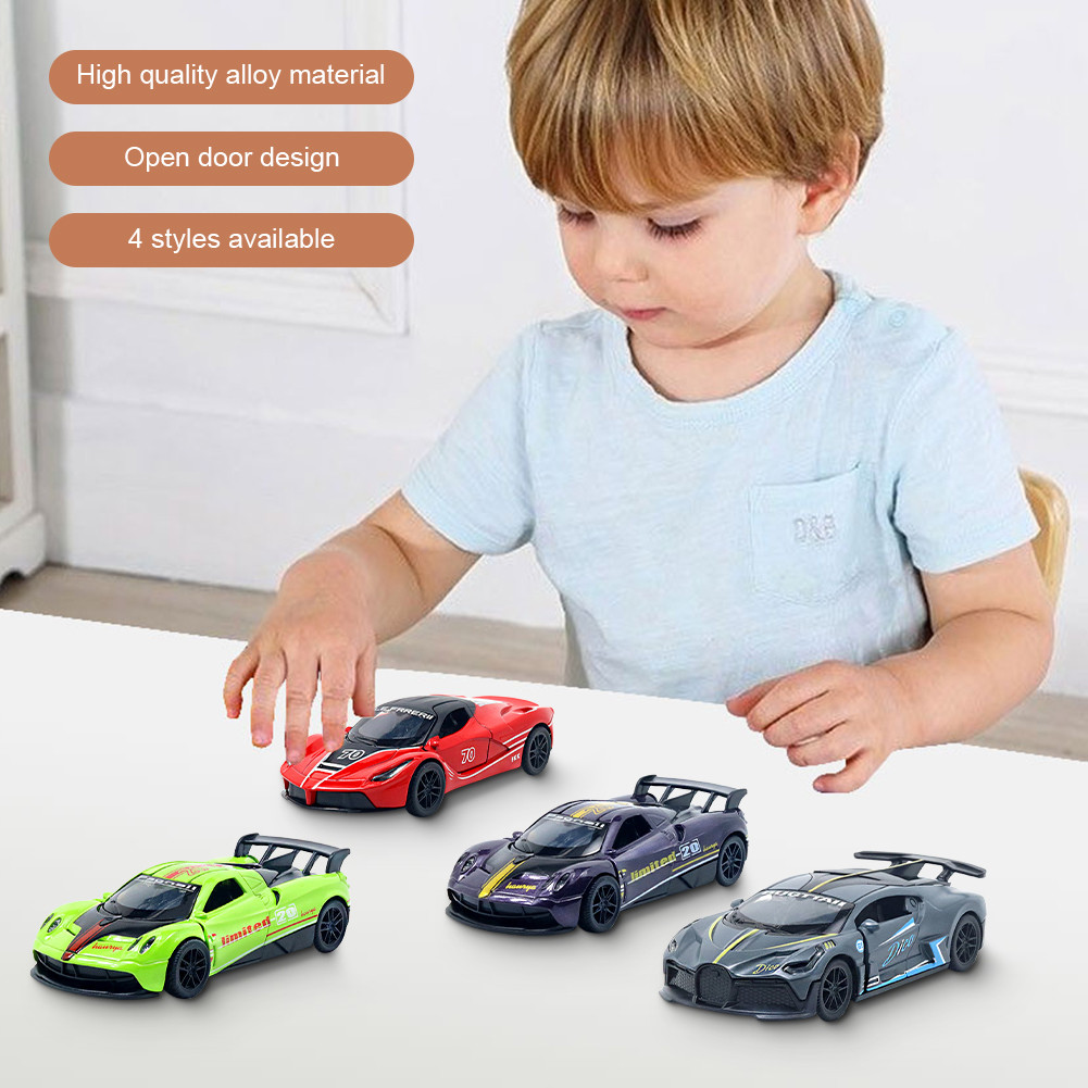 ของเล่นเด็ก รถสปอร์ตแบบดึงกลับ แบบจำลองรถเปิดประตู โลหะผสม เหมาะสำหรับของขวัญวันเกิด - รูปที่ 7