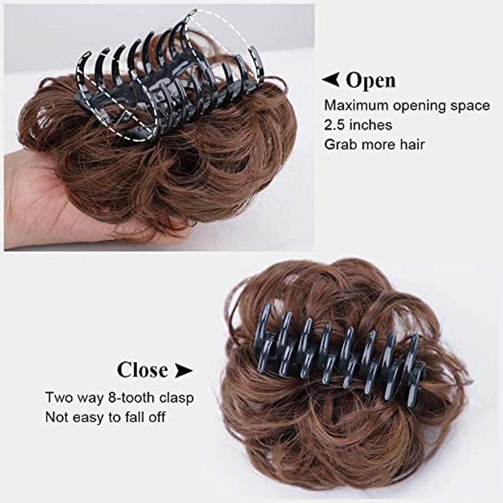 10CM.ผมหยิกกิ๊บติดผม แฮร์พีซมวยผม มวยผมหยิก มี4สี สําหรับผู้หญิง เครื่องประดับผม สีสวยธรรมชาติ - รูปที่ 5