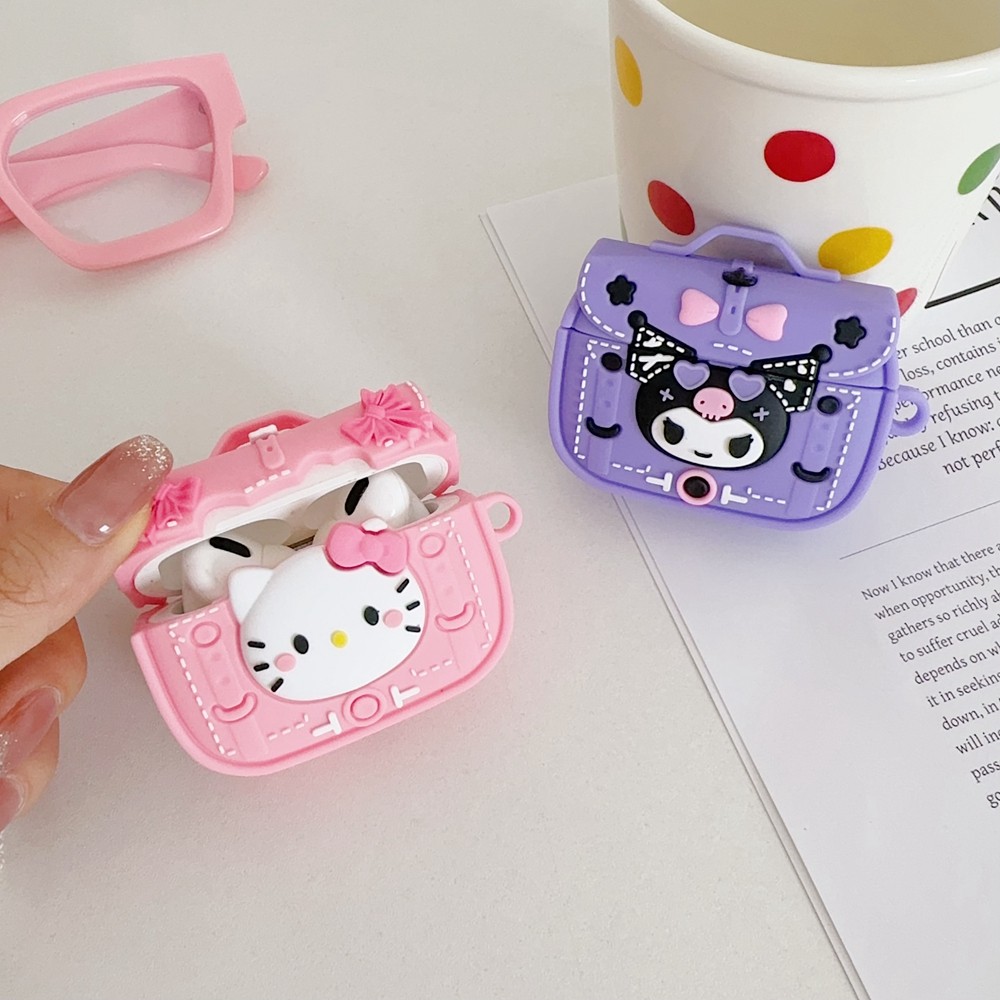 กระเป๋าถือ Mario Kitty Kuromi เหมาะสําหรับ AirPods 4 เคสหูฟัง Airpodspro 2 เคสป้องกัน AirPods 1/2