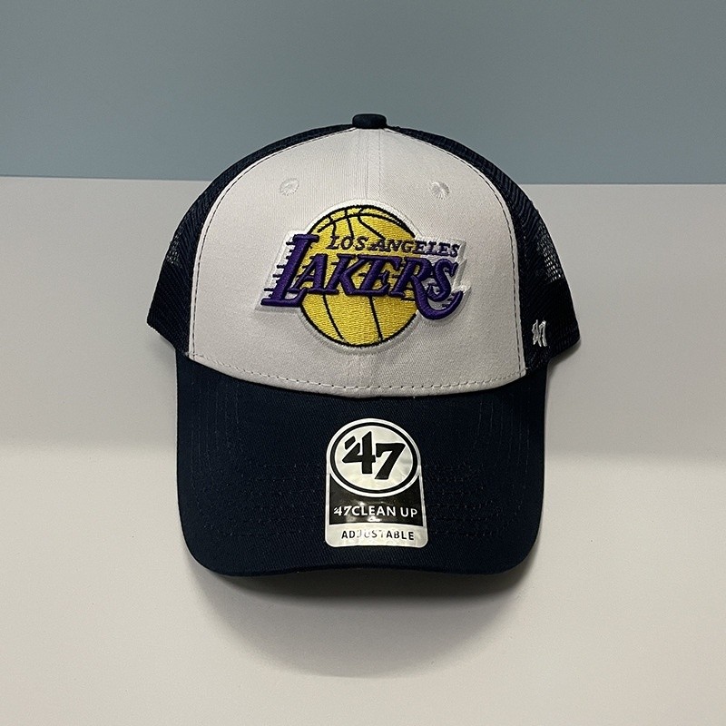 47Brand Lakers Baseball Cap Outdoor Basketball Sports Duckbill Cap Unisex Casual Mesh Cap