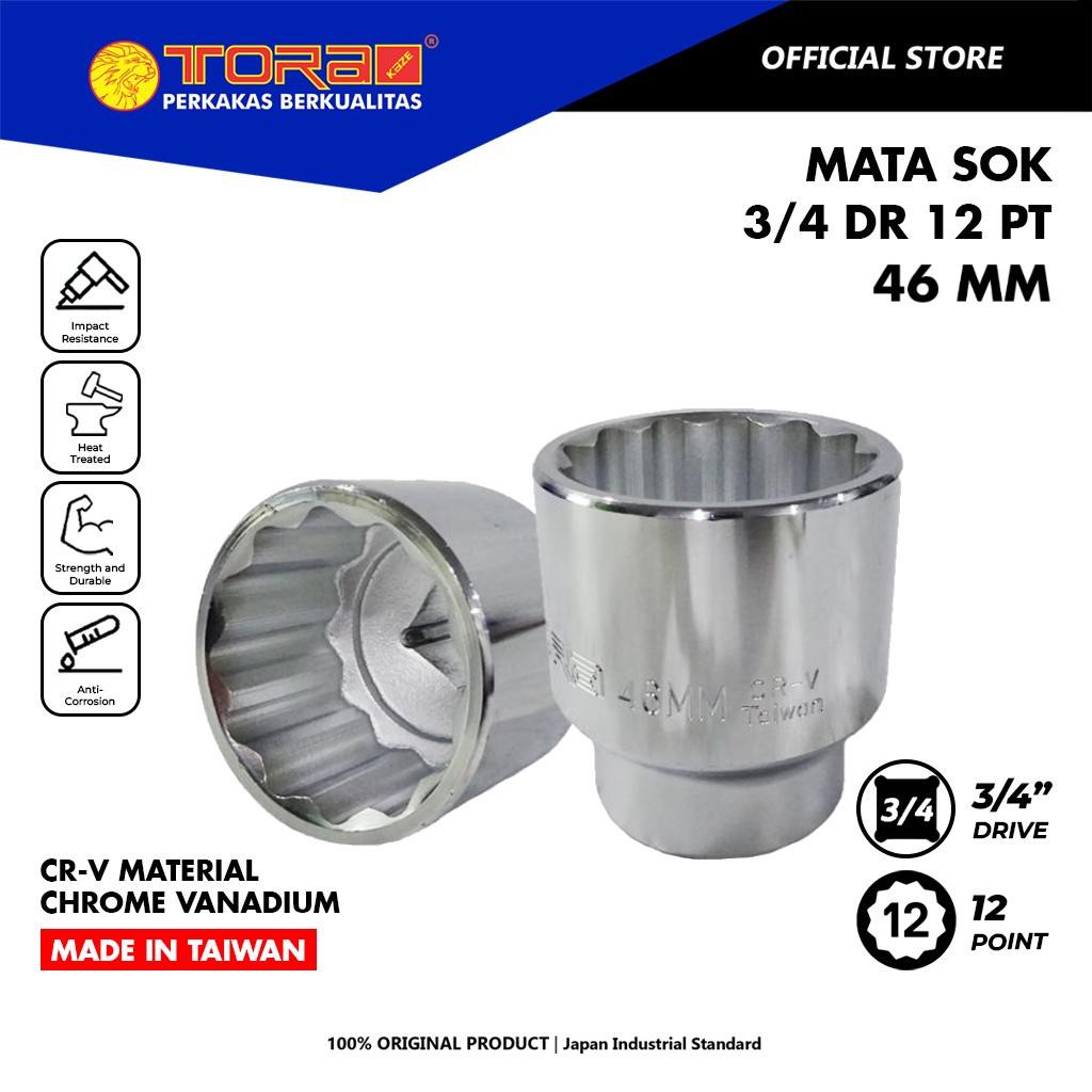 MATA TORA Socket Bit 46 MM 3/4 DR 12 PT - มือซ็อกเก็ต - TAIWAN
