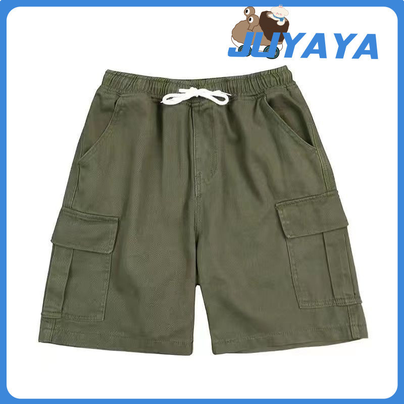 Juyaya เสื้อยืดคอกลม  ใหญ่แขนสั้น  ฤดูร้อนของผู้ชาย ผู้หญิง  ชุดสองชิ้น ชุดสูทเข้าชุด กางเกงลำลอง หล