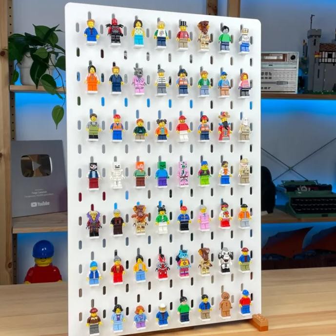 Pegboard Skadis Minifigure Holder Plate Display 10 ชิ้น