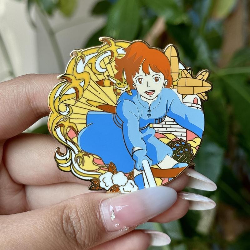 [Rongyi Kee] Fanren Valley of the Wind ป้ายโลหะตู้เย็นสติกเกอร์ Dual-ใช้ Nausica เข็มกลัดเคลือบกระเป