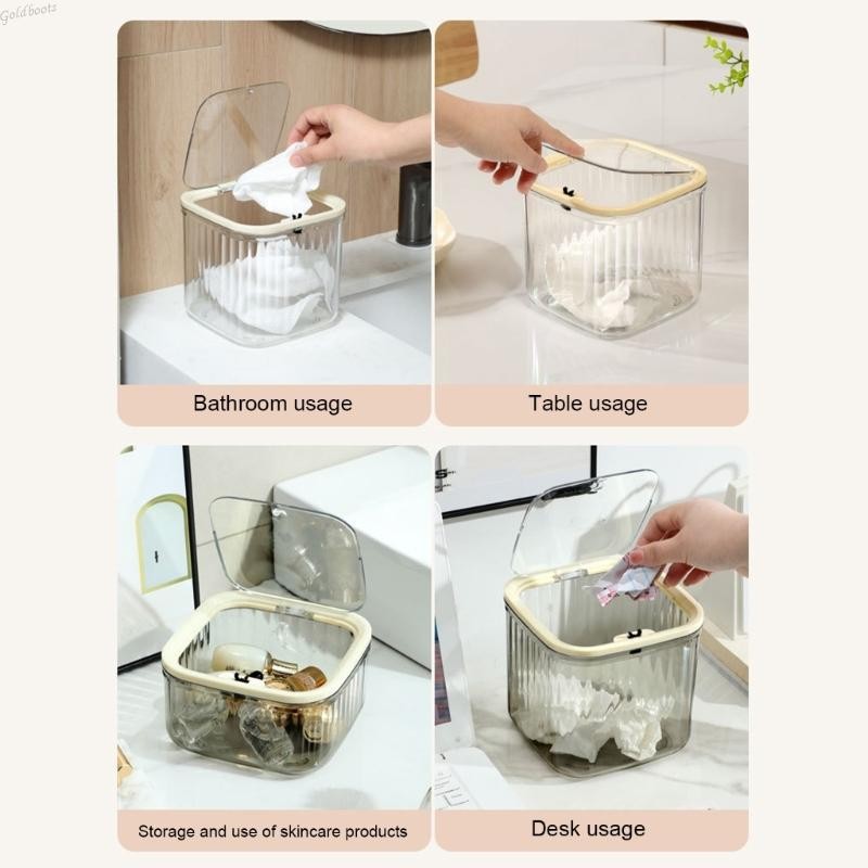 GB Press Style Desktopถังขยะคอนเทนเนอร์มัลติฟังก์ชั่น Home Storage Solution