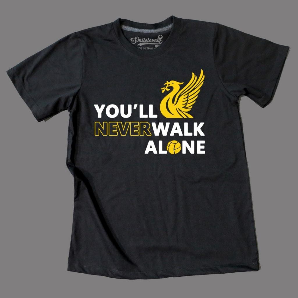 ขายดีเหมือนเทน้ำเทท่า เสื้อยืดยูนิเซ็กซ์ สไตล์สปอร์ต Liverpool FC YOU'LL NEVER Swan Wings เสื้อยืดคอ