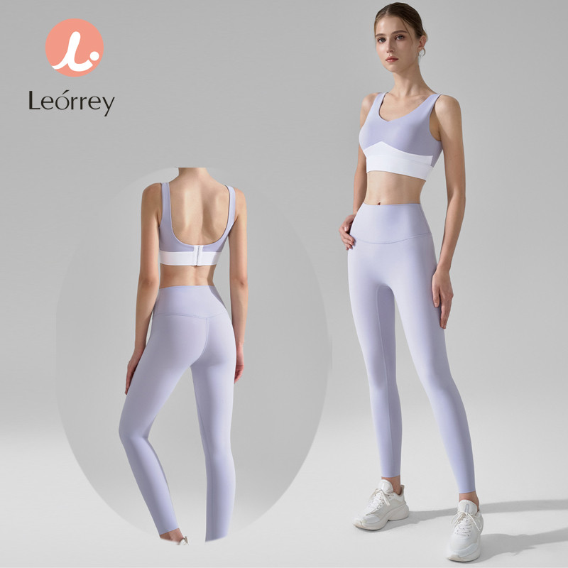 Leorrey-ชุดออกกำลังกาย ชุดโยคะ 2 ชิ้น ระบายอากาศได้ดี ชุดโยคะเพื่อความยั่งยืน