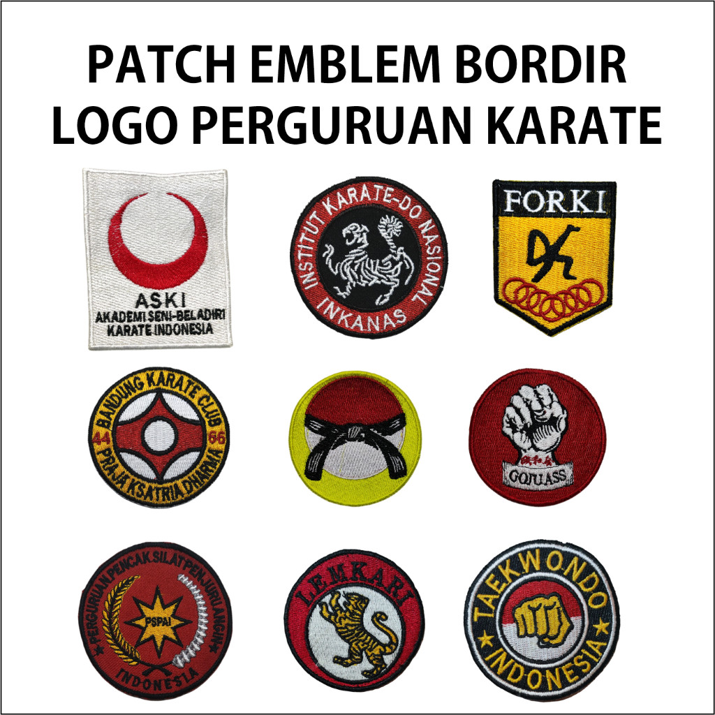 Bet Patch เย็บปักถักร้อยโลโก้คาราเต้ FORKI BKC IGAS ASKI INKAI GUOJUESS