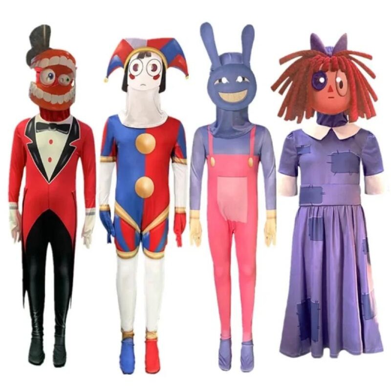 The Amazing Digital Circus คอสเพลย์เครื่องแต่งกายสําหรับเด็กเด็กผู้หญิง Pomni Jax Caine Jumpsuit บอด