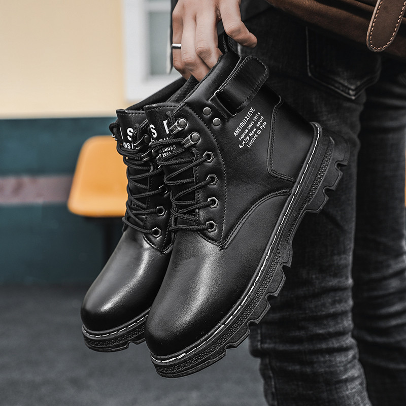 SOVOB รองเท้าบูทแฟชั่นผู้ชายสีดําขนาด 39-44 - รูปที่ 7