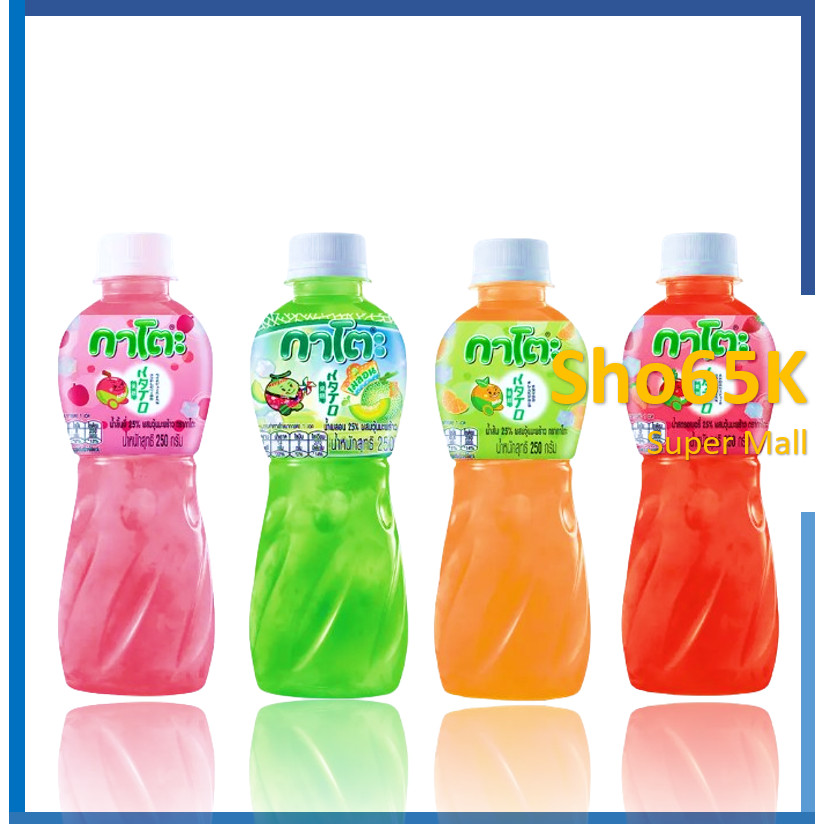 กาโตะ น้ำเมล่อน ผสมวุ้นมะพร้าว ขนาด 250 มล. จำนวน 6 ขวด มีหลายรสชาติ