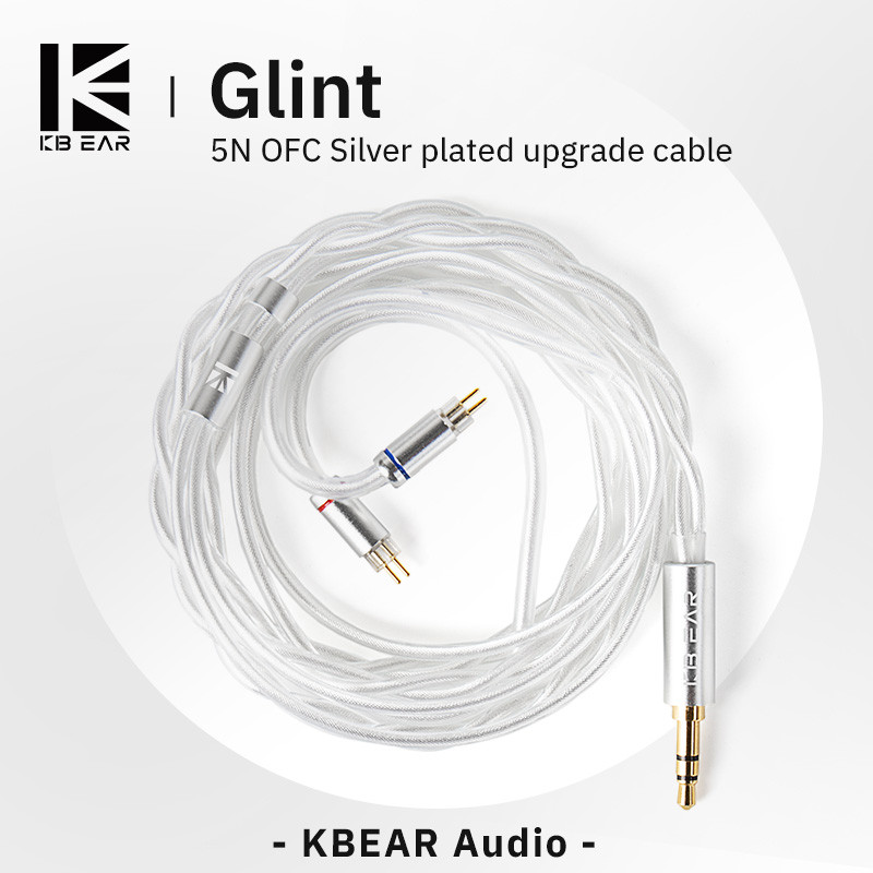 KBEAR Glint 5N OFC Silver-plated อัพเกรดสาย Litz โครงสร้างเชื่อมต่อหูฟังสําหรับ KB02 KS1 DC01 DC02