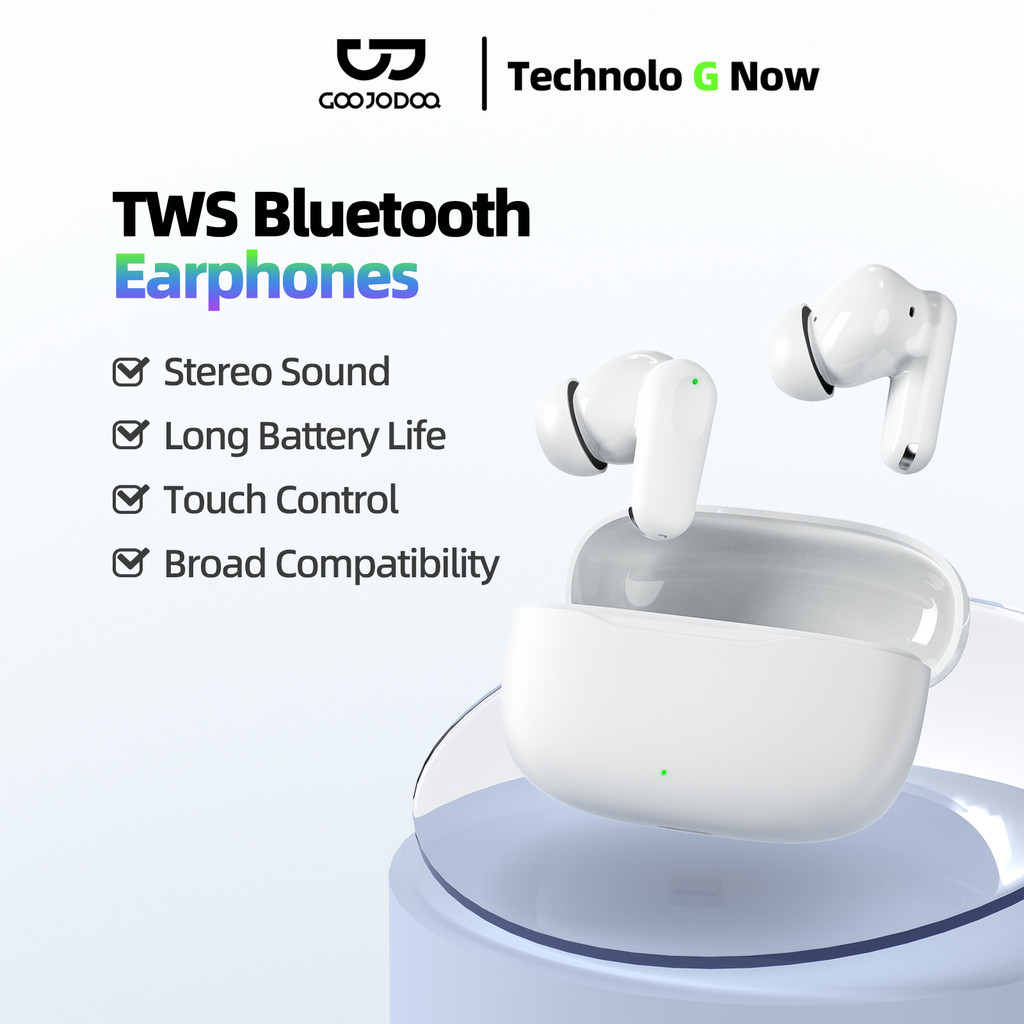 GOOJODOQ TWS Bluetooth Earbuds Comfortable Fit Mono and Stereo Modes Smart Touch Control