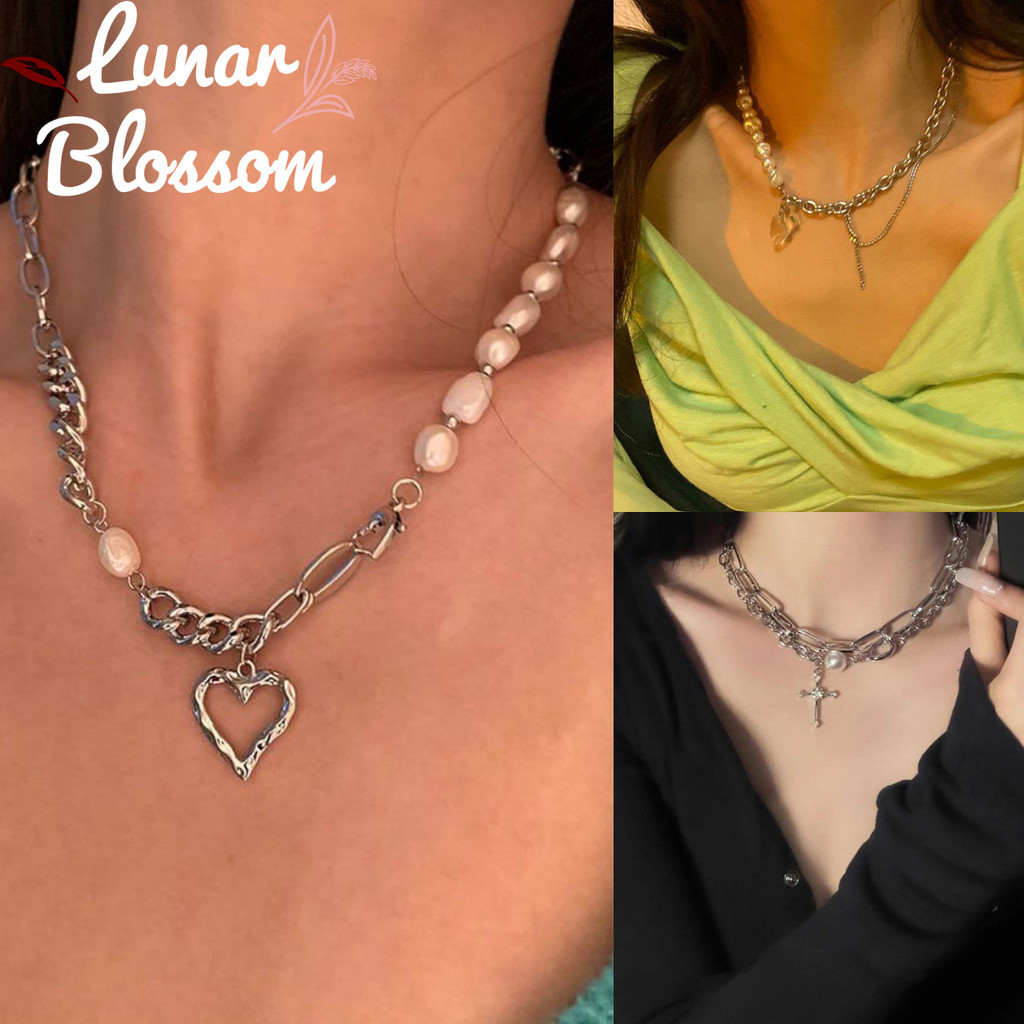 Lunar Blossom🌸สร้อยคอแฟชั่นสําหรับผู้หญิง💫สไตล์เกาหลีสร้อยหัวใจสไตล์เกาหลี✨ ลายดาว พร้อมส่งในไทย