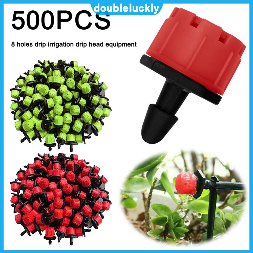 Hot 500pcs ขนาด 1/4 หัวจ่ายน้ำหยดปรับได้ นิ้ว สำหรับเรือนกระจกบนระเบียง