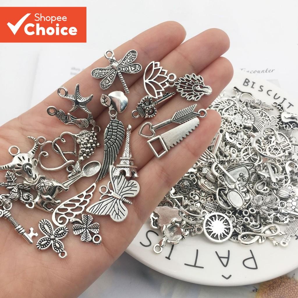 พรีเมี่ยมโลหะผสม 30/50/100 ชิ้นสารพันโลหะโลหะผสม Charm ลูกปัดสําหรับเครื่องประดับ DIY - เหมาะสําหรับหัตถกรรมสร้อยข้อมือ สร้อยคอ และต่างหู!