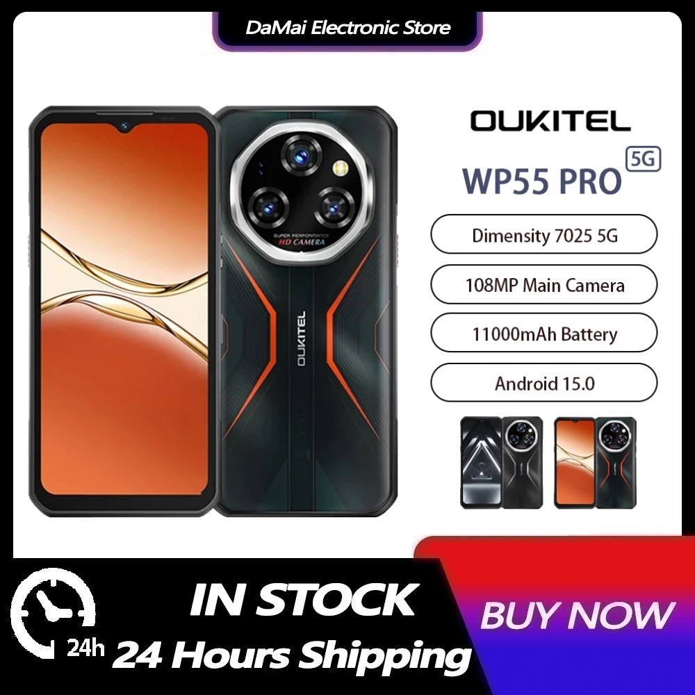 Oukitel WP55 Pro 5G สมาร์ทโฟนที่ทนทาน 6.6 นิ้ว FHD + 48GB(16 + 32) + 512GB โทรศัพท์มือถือ Android 15