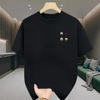 เสื้อยืดคอกลม แขนสั้น สกรีนลาย "coffee" เสื้อยืดแฟชั่นผู้ชายฮิตๆ โอเวอร์ไซส์คนอ้วน เนื้อผ้านุ่มยืดใส่สบาย