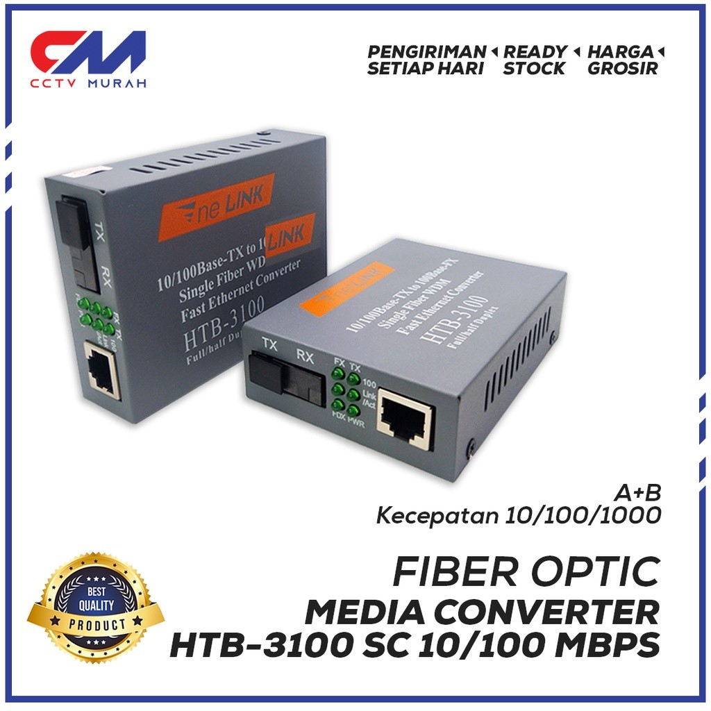 HTB 3100 Fiber Optical Media Converter HTB 3100AB 10/100Mbps โหมดเดียว 25KM
