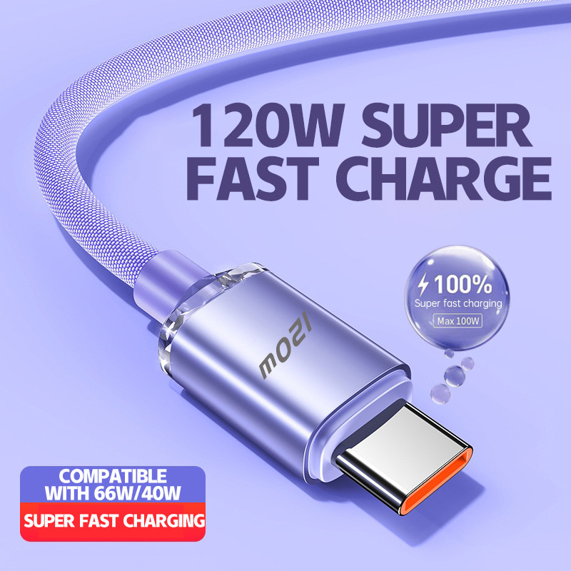 สายเคเบิล สายชาร์จข้อมูล 120W เหมาะกับ Android 6A Flash สายชาร์จ USB TYPE-C ชาร์จเร็วสุดๆ สายชาร์จ -CY