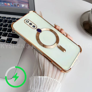 เคสสําหรับเคสโทรศัพท์ OPPO F11 PRO TPU ชาร์จแม่เหล็กสี่มุมป้องกันการตกนิ่มโปร่งใส WBQ