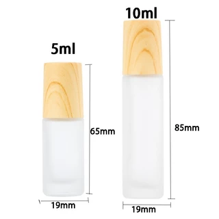 ขวดลูกกลิ้งน้ำหอม ขนาดพกพา 10ml ฝาลายไม้ ดีไซน์มินิมอล ขวดแก้วฝ้าเกรดพรีเมียม ราคาถูก ใช้งานง่าย