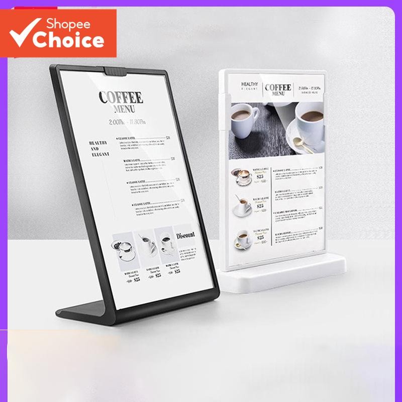 1 PC A4 เมนู Rack/Menu Rack/Menu Board/Menu Board พร้อมวงเล็บเมนู Board ร้านอาหารเดสก์ท็อปจอแสดงผล B