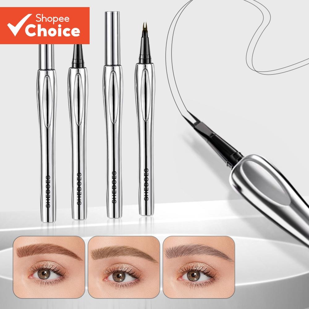 Shen ดินสอเขียนคิ้วสองจังหวัดธรรมชาติ 3D ดูกันน้ํา กันเหงื่อ ติดทนนาน Ultra-Fine