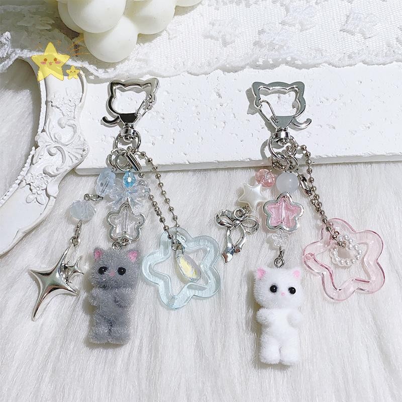 [JBTH] สร้างสรรค์น่ารัก แห่กัน ลูกแมวสตรอเบอร์รี่จี้พวงกุญแจสัตว์หวานพวงกุญแจกระเป๋าเป้สะพายหลังอุปกรณ์ตกแต่งของขวัญเพื่อนที่ดีที่สุด [JB]