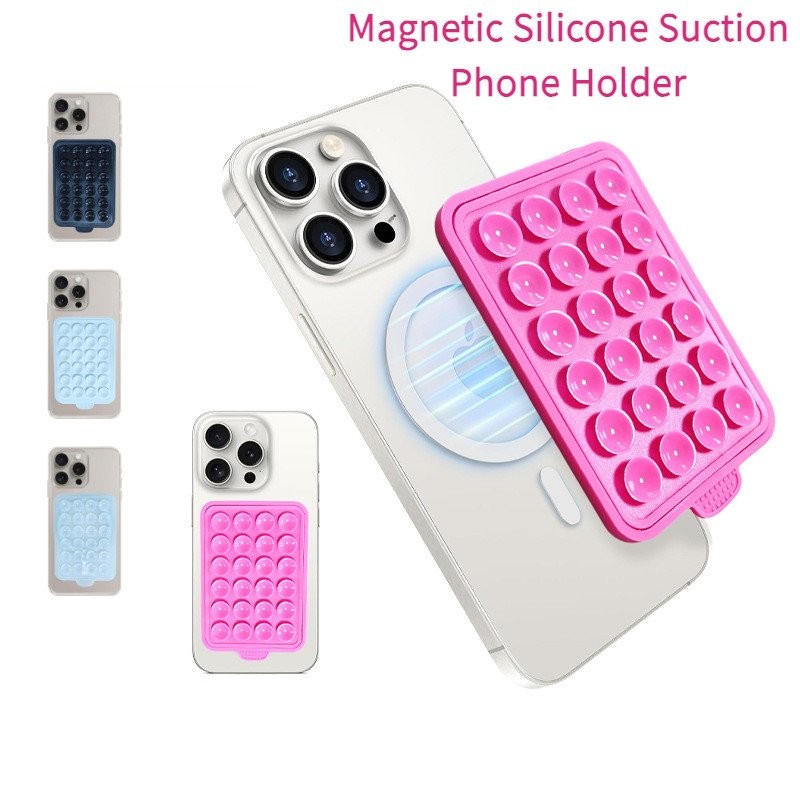 ที่วางโทรศัพท์ซิลิโคนแม่เหล็ก 24 ชิ้น - ขาตั้งเซลฟี่สากลพร้อมแรงดูดที่แข็งแกร่ง กันลื่น และแฮนด์ฟรี