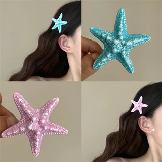 1ชิ้นที่สวยงามจําลองเชลล์ปลาดาวน่ารักกิ๊บกิ๊บติดผมเครื่องประดับผม